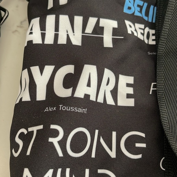 Andi x Peloton Stylish Black and White Graphic Tote Bag - Picture 4 of 6